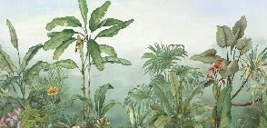 Carta da parati con piante botaniche