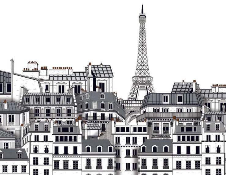 Papier peint Français les toits Parisiens, XXL, tendance