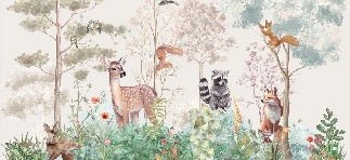 Carta da parati per la cameretta dei bambini magic nature beige