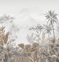 Carta da parati seppia tropicale