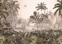 Carta da parati leopardata Jungle haven