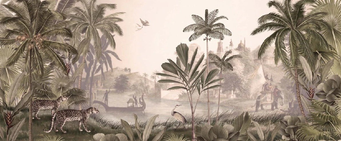 Carta da parati leopardata Jungle haven