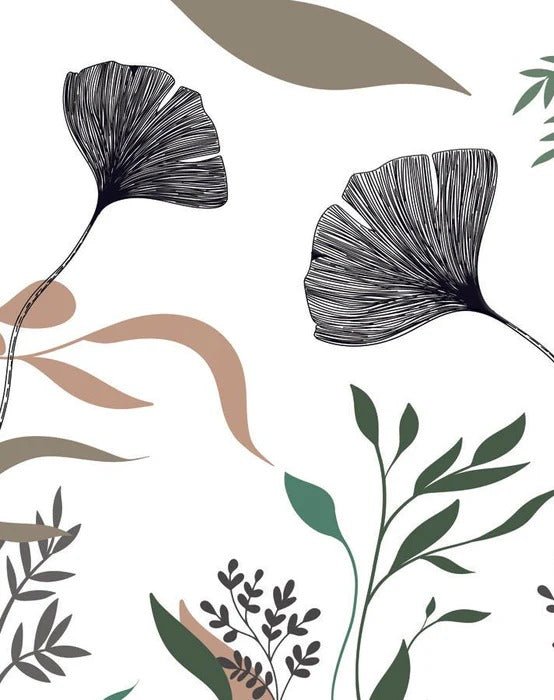 Carta da parati ginkgo artista floreale