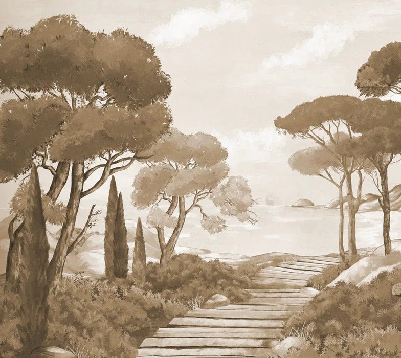 Carta da parati Passeggiata nei torrenti monocromatica