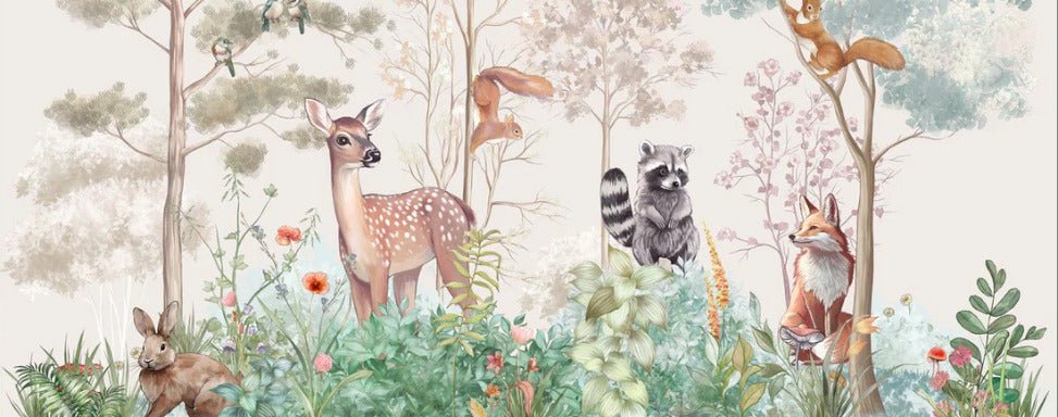 Carta da parati per la cameretta dei bambini magic nature beige