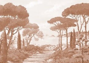 Carta da parati passeggiata nelle calanques terracotta