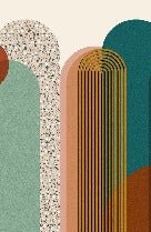 Carta da parati di tendenza grafica Art pop deco