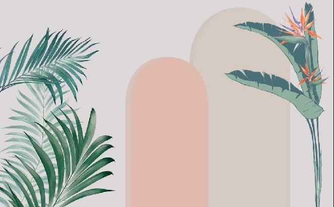 Carta da parati per camera da letto con archi vegetali