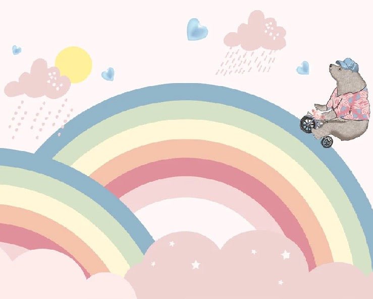Carta da parati francese per bambini arcobaleno