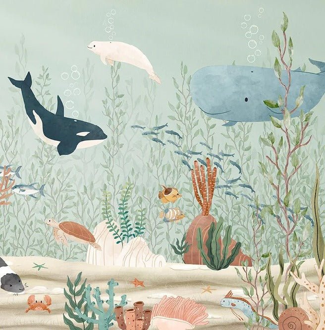 Carta da parati per bambini mondo marino