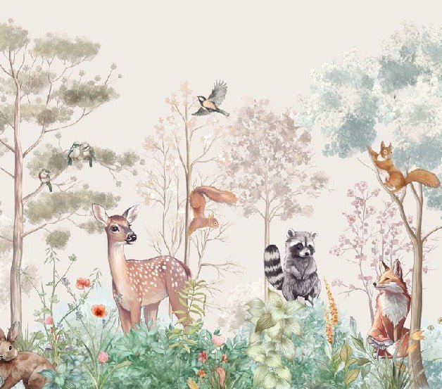 Carta da parati per la cameretta dei bambini magic nature beige