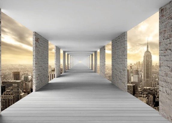 Carta da parati trompe l'oeil New York Hall