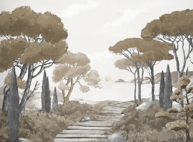 Passeggiata nei ruscelli carta da parati marrone