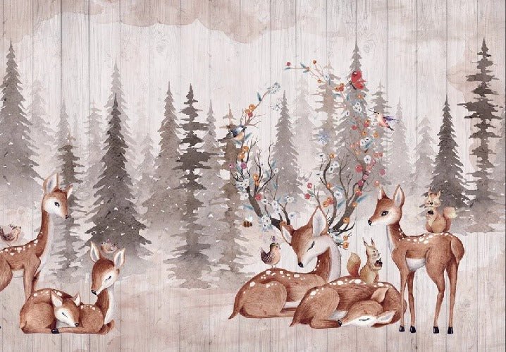 Carta da parati per la cameretta dei bambini douces biches