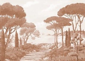 Carta da parati Passeggiata nei torrenti in terracotta