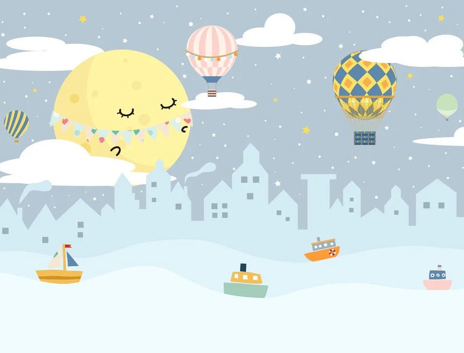 La città dei bambini che sfoggia la carta da parati marina