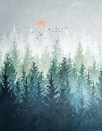 Carta da parati astratta della foresta canadese