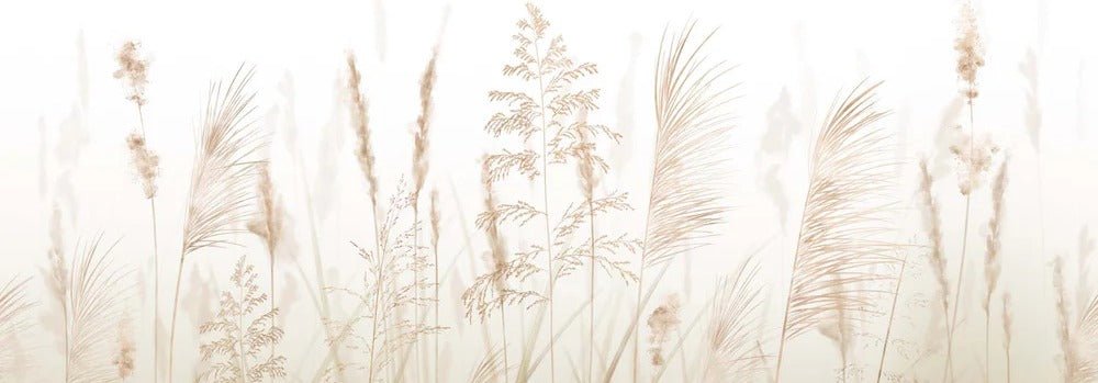 Carta da parati con fiori di campo e grano