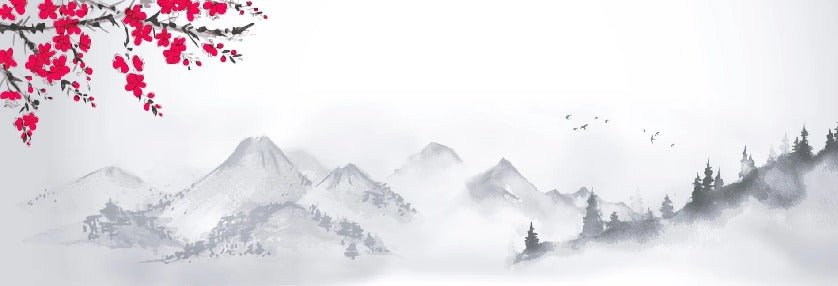 Carta da parati con paesaggio minimalista Zen