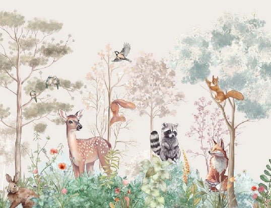 Carta da parati per la cameretta dei bambini magic nature beige