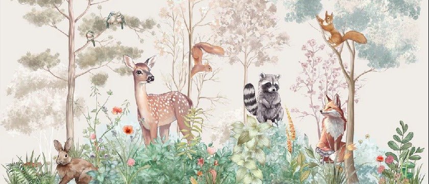 Carta da parati per la cameretta dei bambini magic nature beige