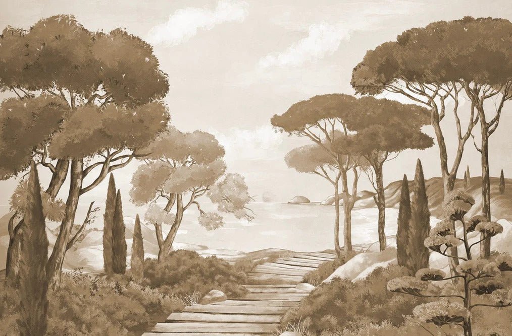 Passeggiata nei torrenti carta da parati monocromatica