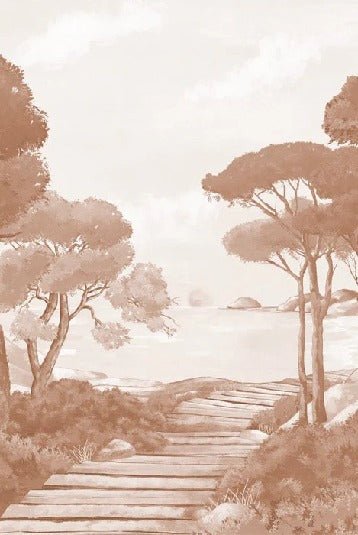Carta da parati Passeggiata nei torrenti in terracotta