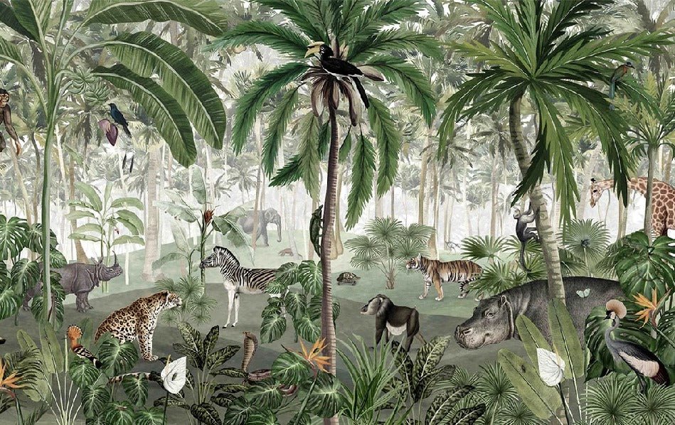 Carta da parati per bambini Animal Harmony