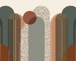 Carta da parati Art Déco grafica di tendenza