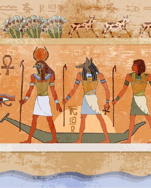 Carta da parati bistrot pittura egiziana