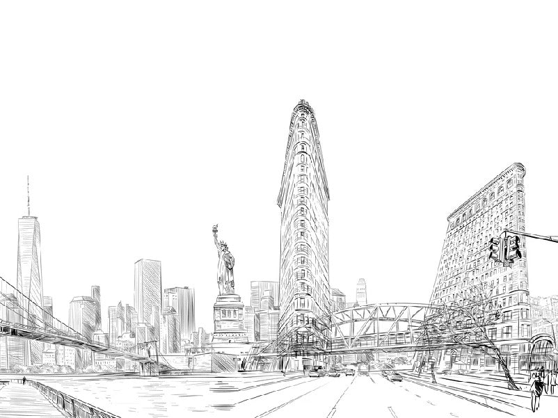 Carta da parati sull'architettura di New York
