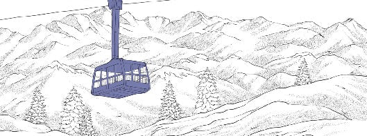 Carta da parati blu La Plagne télécabine