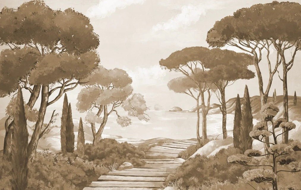 Passeggiata nei torrenti carta da parati monocromatica