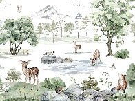 Sfondo con animali del prato innevato
