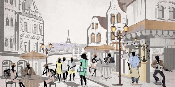 Carta da parati francese Paris café en terrasse