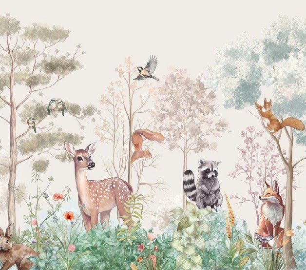 Carta da parati per la cameretta dei bambini magic nature beige