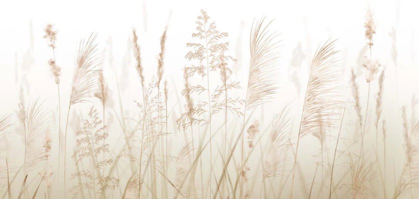 Carta da parati con fiori di campo e grano