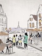 Carta da parati francese Paris café en terrasse