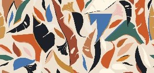 Carta da parati contemporanea con motivi vegetali