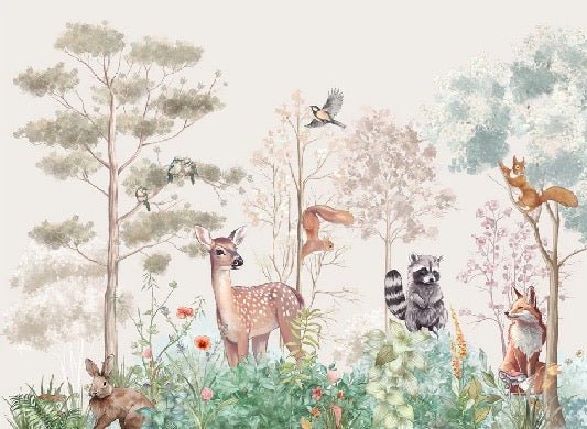 Carta da parati per la cameretta dei bambini magic nature beige