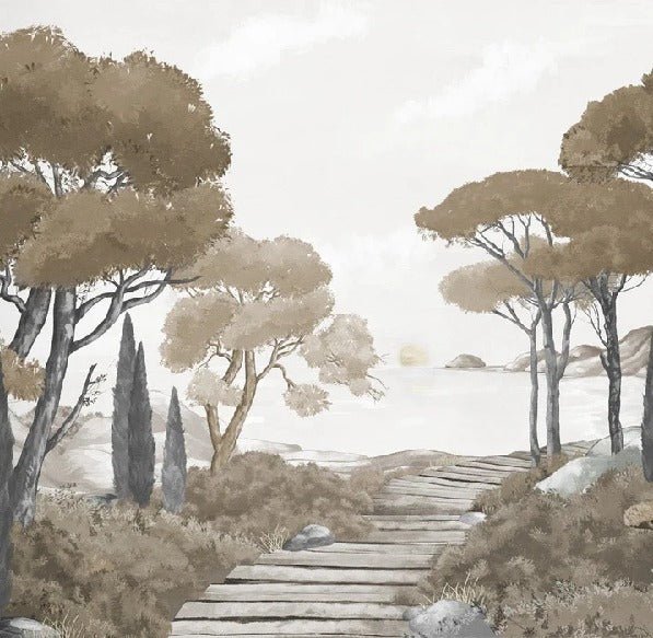 Passeggiata nei ruscelli carta da parati marrone