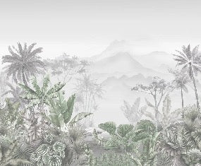 Carta da parati verde tropicale