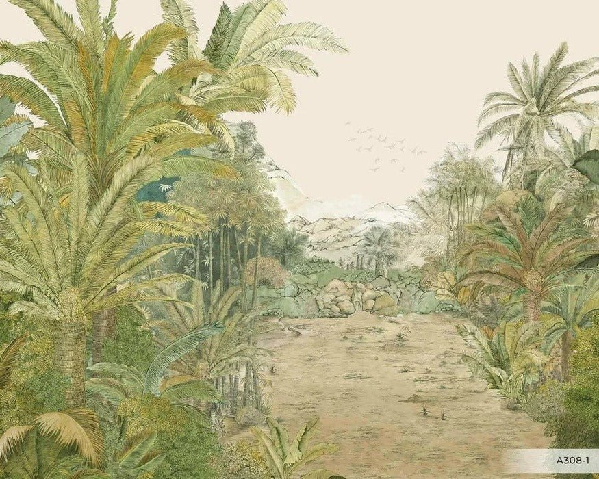 Carta da parati esotica paradiso verde