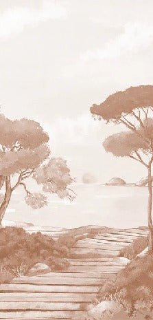 Carta da parati Passeggiata nei torrenti in terracotta