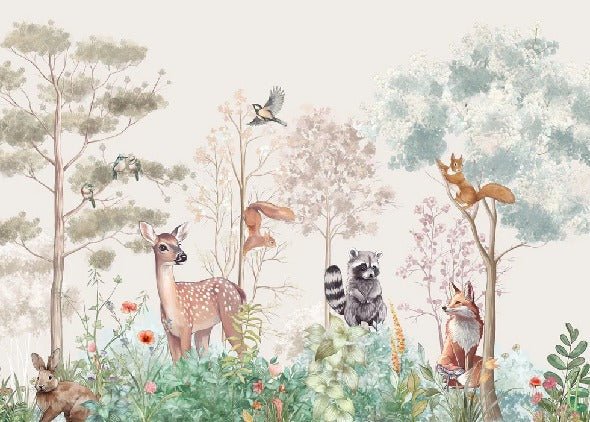 Carta da parati per la cameretta dei bambini magic nature beige