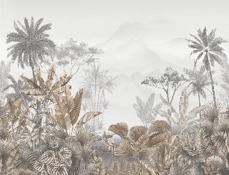 Carta da parati seppia tropicale
