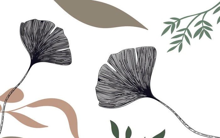 Carta da parati ginkgo artista floreale