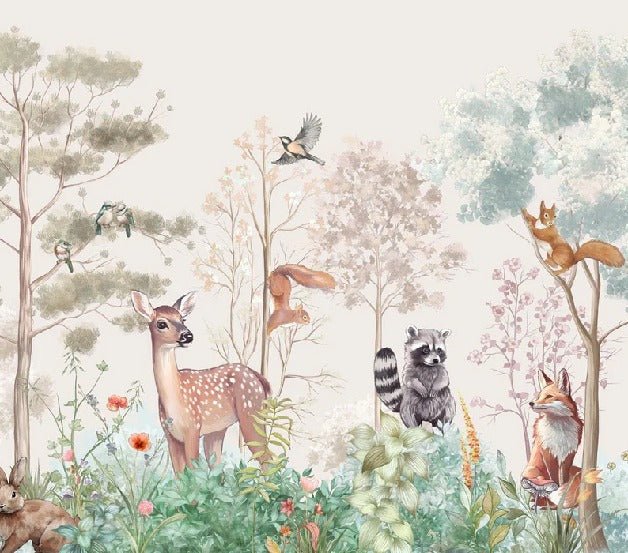 Carta da parati per la cameretta dei bambini magic nature beige