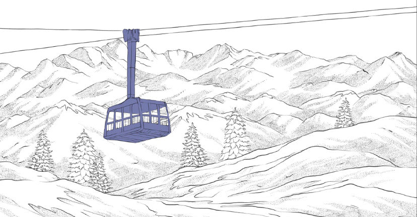 Carta da parati blu La Plagne télécabine