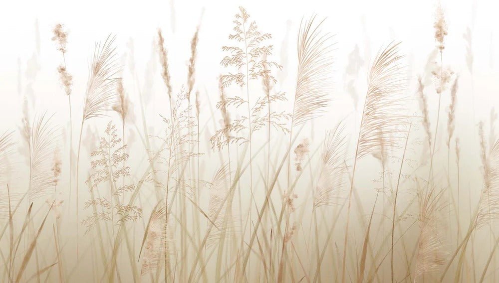 Carta da parati con fiori di campo e grano